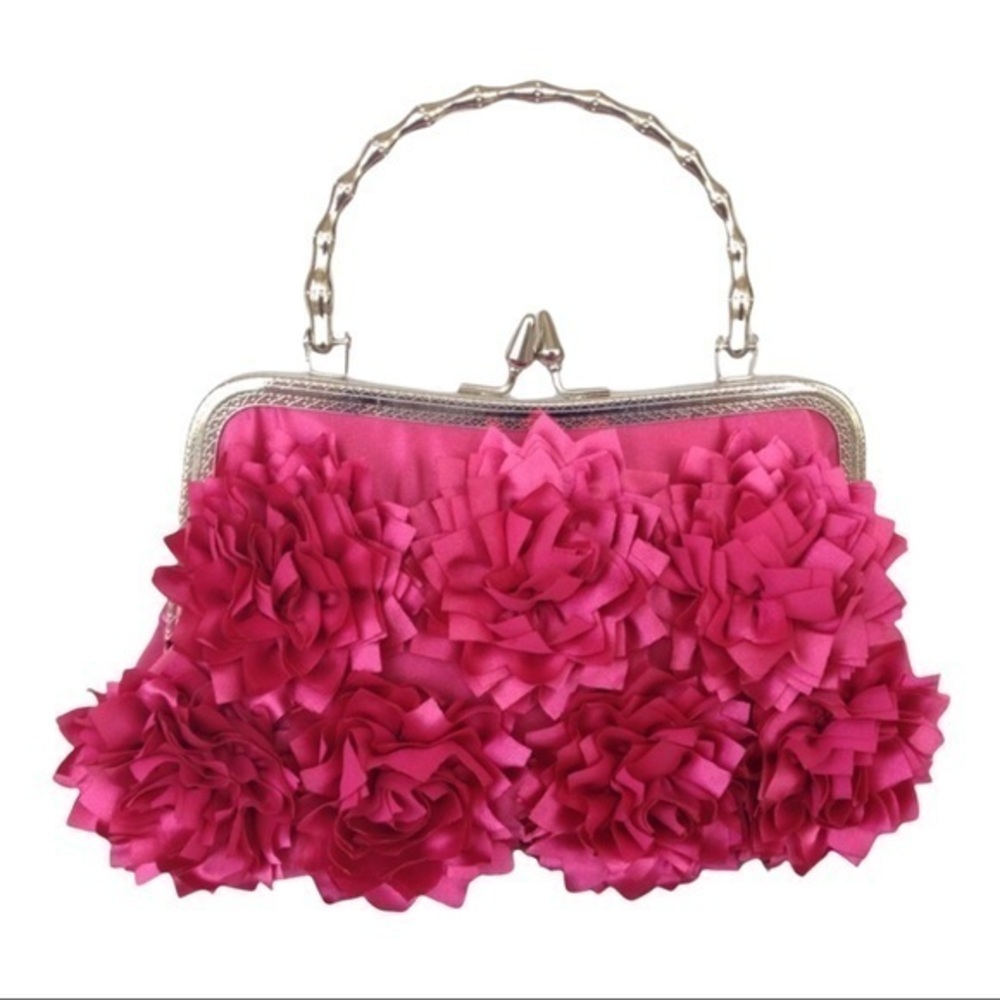 BellaKiara Vintage inspired fuchsia floral purse